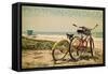 Old Town - San Diego, California - Bicycles and Beach Scene-Lantern Press-Framed Stretched Canvas