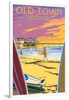 Old Town - San Diego, California - Ocean Beach-Lantern Press-Framed Art Print