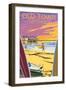 Old Town - San Diego, California - Ocean Beach-Lantern Press-Framed Art Print