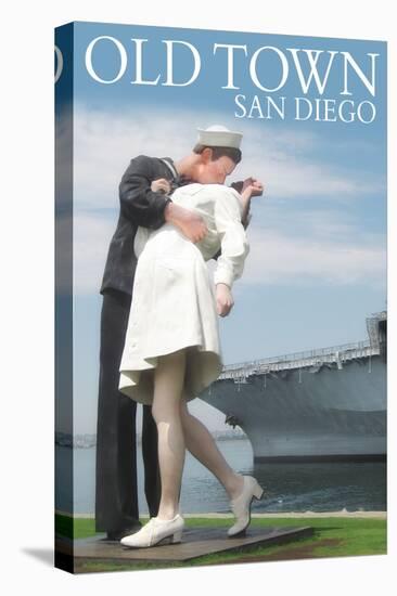 Old Town - San Diego, California - Sailor Sculpture at USS Midway-Lantern Press-Stretched Canvas