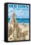 Old Town - San Diego, California - Sandcastle-Lantern Press-Framed Stretched Canvas