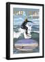 Old Town - San Diego, California - Surfer Scene-Lantern Press-Framed Art Print