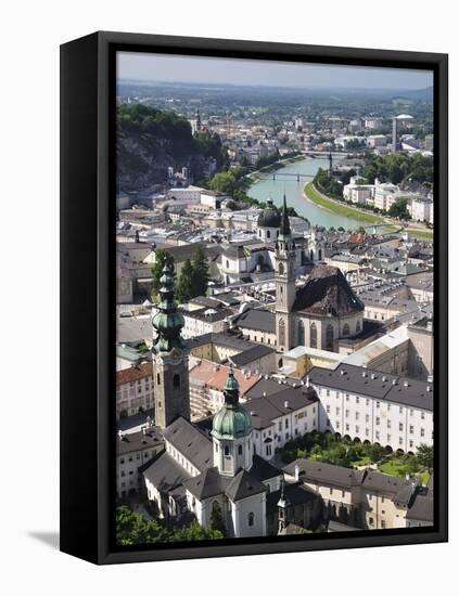 Old Town Seen From Fortress Hohensalzburg, Salzburg, Austria, Europe-Jochen Schlenker-Framed Stretched Canvas