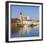 Old Town Skyline and the River Danube, Passau, Lower Bavaria, Bavaria, Germany-Doug Pearson-Framed Photographic Print