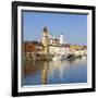 Old Town Skyline and the River Danube, Passau, Lower Bavaria, Bavaria, Germany-Doug Pearson-Framed Photographic Print