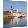 Old Town Skyline and the River Danube, Passau, Lower Bavaria, Bavaria, Germany-Doug Pearson-Mounted Photographic Print