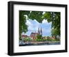 Old Town Skyline with St. Peter's Cathedral and Danube River, Regensburg, Germany-Miva Stock-Framed Photographic Print