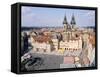 Old Town Square and Tyn Church, Prague, Czech Rebublic-Peter Thompson-Framed Stretched Canvas