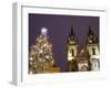 Old Town Square at Christmas Time and Tyn Cathedral, Prague, Czech Republic, Europe-Marco Cristofori-Framed Photographic Print