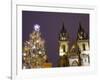 Old Town Square at Christmas Time and Tyn Cathedral, Prague, Czech Republic, Europe-Marco Cristofori-Framed Photographic Print