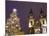 Old Town Square at Christmas Time and Tyn Cathedral, Prague, Czech Republic, Europe-Marco Cristofori-Mounted Photographic Print