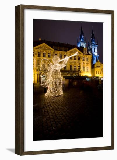 Old Town Square at Christmas Time, Prague, Czech Republic-phbcz-Framed Photographic Print