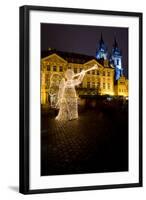 Old Town Square at Christmas Time, Prague, Czech Republic-phbcz-Framed Photographic Print