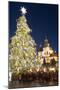 Old Town Square Christmas Market with Christmas Tree-Richard Nebesky-Mounted Photographic Print