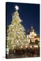 Old Town Square Christmas Market with Christmas Tree-Richard Nebesky-Stretched Canvas