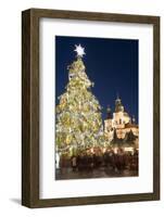 Old Town Square Christmas Market with Christmas Tree-Richard Nebesky-Framed Photographic Print