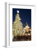 Old Town Square Christmas Market with Christmas Tree-Richard Nebesky-Framed Photographic Print