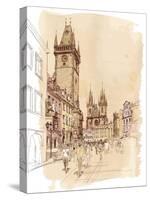 Old Town Square, Prague, Czech Republic - a Vector Sketch--Vladimir--Stretched Canvas