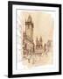 Old Town Square, Prague, Czech Republic - a Vector Sketch--Vladimir--Framed Art Print