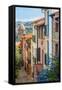 Old Town Street, Collioure, Languedoc-Roussillon, France-Stefano Politi Markovina-Framed Stretched Canvas