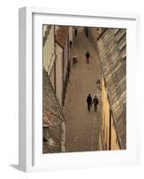 Old Town Street from Michael Tower, Bratislava, Slovakia-Walter Bibikow-Framed Photographic Print