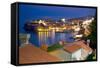 Old Town, UNESCO World Heritage Site, at Dusk, Dubrovnik, Dalmatia, Croatia, Europe-Frank Fell-Framed Stretched Canvas