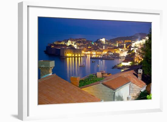 Old Town, UNESCO World Heritage Site, at Dusk, Dubrovnik, Dalmatia, Croatia, Europe-Frank Fell-Framed Photographic Print