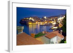 Old Town, UNESCO World Heritage Site, at Dusk, Dubrovnik, Dalmatia, Croatia, Europe-Frank Fell-Framed Photographic Print