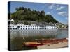 Old Town with Castle on the River Saar, Saarburg, Rhineland-Palatinate, Germany, Europe-Hans Peter Merten-Stretched Canvas