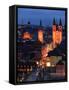 Old Town with Cathedral and Old Main Bridge, Wurzburg, Franconia, Bavaria, Germany, Europe-Hans Peter Merten-Framed Stretched Canvas