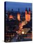 Old Town with Cathedral and Old Main Bridge, Wurzburg, Franconia, Bavaria, Germany, Europe-Hans Peter Merten-Stretched Canvas