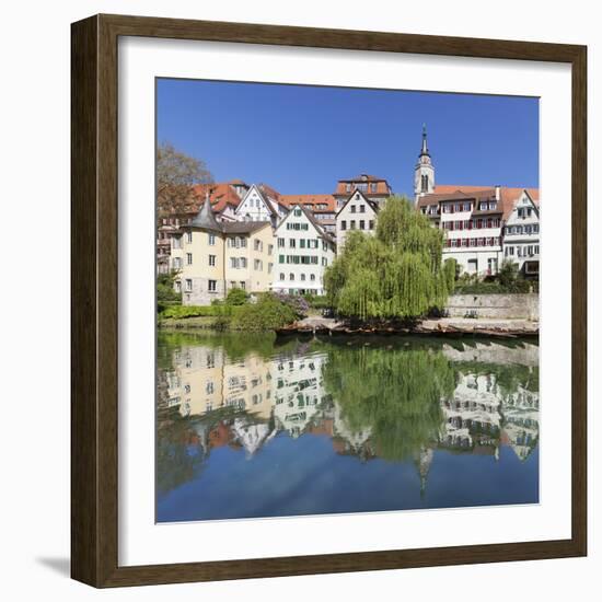 Old Town with Hoelderlinturm Tower and Stiftskirche Church Reflecting in the Neckar River-Markus Lange-Framed Photographic Print