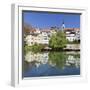 Old Town with Hoelderlinturm Tower and Stiftskirche Church Reflecting in the Neckar River-Markus Lange-Framed Photographic Print