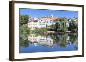 Old Town with Holderlinturm Tower and Stiftskirche Church Reflecting in the Neckar River-Markus-Framed Photographic Print