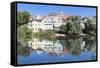 Old Town with Holderlinturm Tower and Stiftskirche Church Reflecting in the Neckar River-Markus-Framed Stretched Canvas