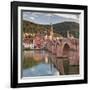 Old town with Karl-Theodor-Bridge (Old Bridge), Gate and Heilig Geist Church, Neckar River, Heidelb-Markus Lange-Framed Photographic Print