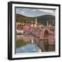 Old town with Karl-Theodor-Bridge (Old Bridge), Gate and Heilig Geist Church, Neckar River, Heidelb-Markus Lange-Framed Photographic Print