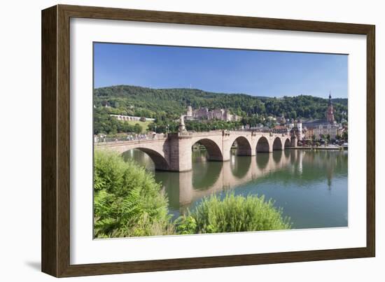 Old town with Karl-Theodor-Bridge (Old Bridge), Heilig Geist Church and Castle, Germany-Markus Lange-Framed Photographic Print