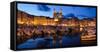 Old Town with Old Harbor and Eglise Saint-Jean-Baptiste De Bastia-null-Framed Stretched Canvas