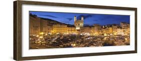 Old Town with Old Harbour and Jean Baptiste Church, Bastia, Corsica, France, Mediterranean, Europe-Markus Lange-Framed Photographic Print