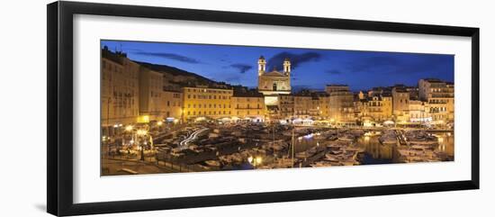 Old Town with Old Harbour and Jean Baptiste Church, Bastia, Corsica, France, Mediterranean, Europe-Markus Lange-Framed Photographic Print