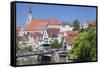 Old Town with Stiftskirche Church and the Neckar River-Markus-Framed Stretched Canvas