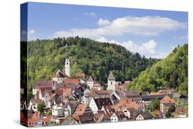 Old Town with Stiftskirche Heilig Kreuz Collegiate Church, Horb Am Neckar, Black Forest-Marcus Lange-Stretched Canvas