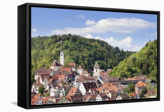 Old Town with Stiftskirche Heilig Kreuz Collegiate Church, Horb Am Neckar, Black Forest-Marcus Lange-Framed Stretched Canvas