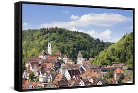 Old Town with Stiftskirche Heilig Kreuz Collegiate Church, Horb Am Neckar, Black Forest-Marcus Lange-Framed Stretched Canvas