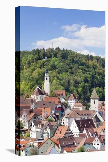 Old Town with Stiftskirche Heilig Kreuz Collegiate Church, Horb Am Neckar, Black Forest-Marcus Lange-Stretched Canvas