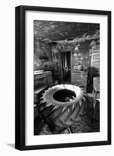 Old Tractor Tyre in a Derelict Kitchen-Rip Smith-Framed Photographic Print