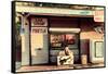 Old Traditional American Bar Restaurant-Philippe Hugonnard-Framed Stretched Canvas