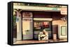 Old Traditional American Bar Restaurant-Philippe Hugonnard-Framed Stretched Canvas