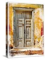 Old Traditional Greek Doors - Artwork In Painting Style-Maugli-l-Stretched Canvas